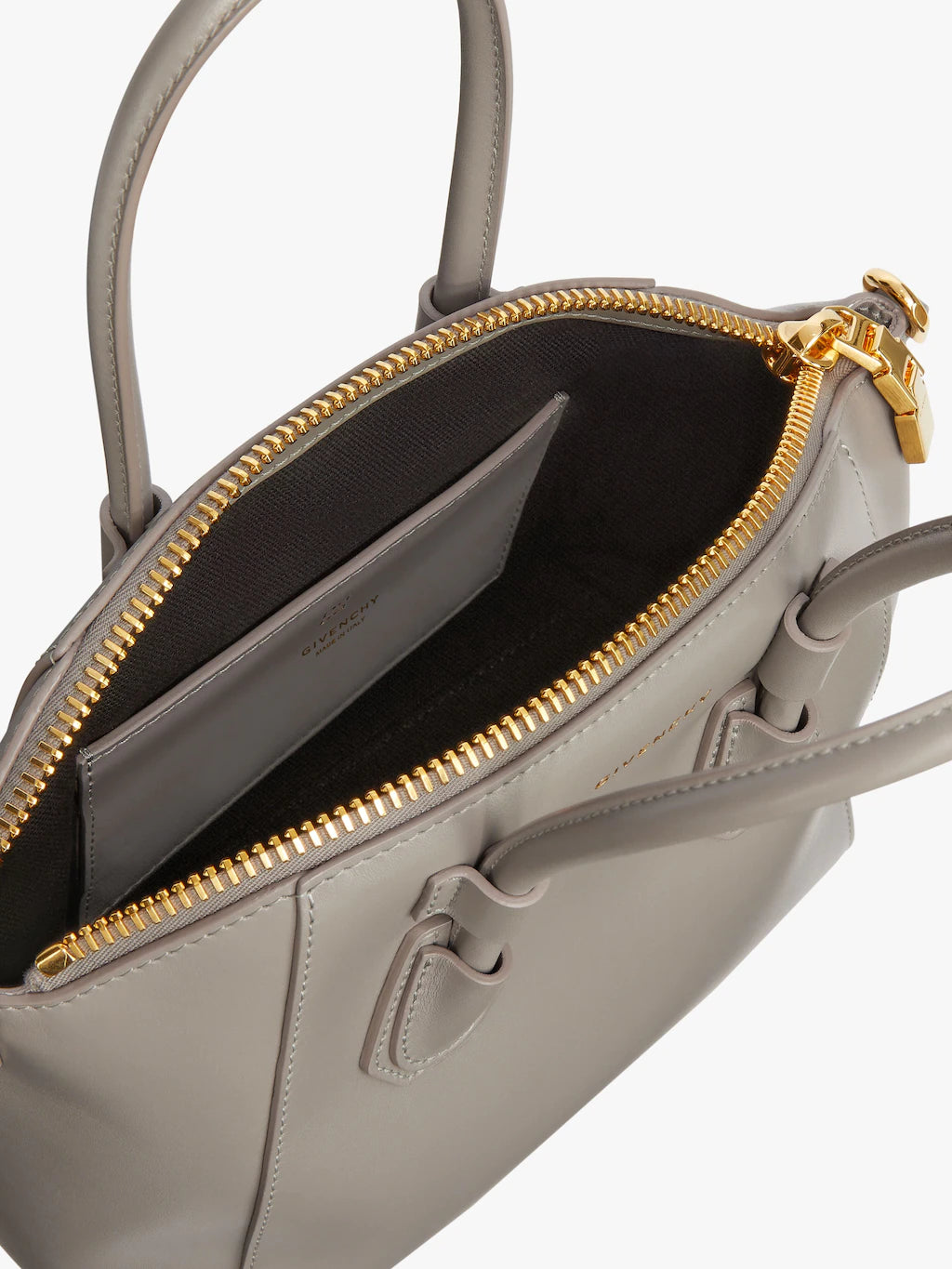 Mini Antigona Sport bag in leather STONE GREY