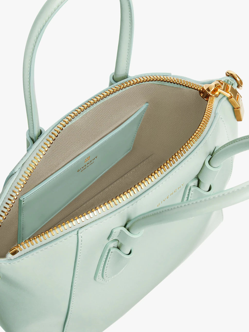 Mini Antigona Sport bag in leather CELADON