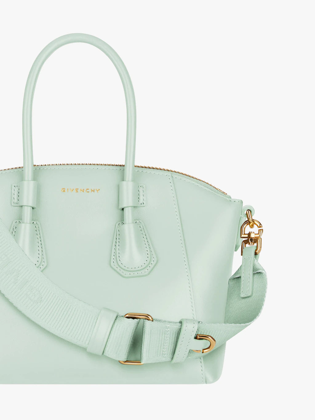 Mini Antigona Sport bag in leather CELADON