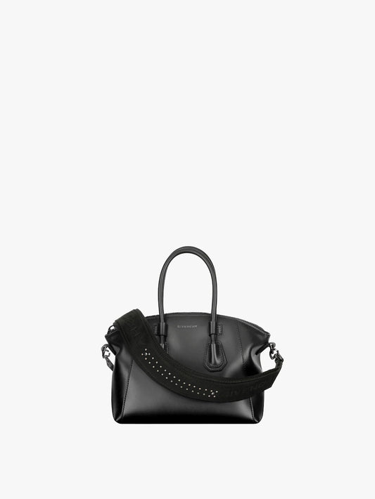 Mini Antigona Sport bag in leather Black