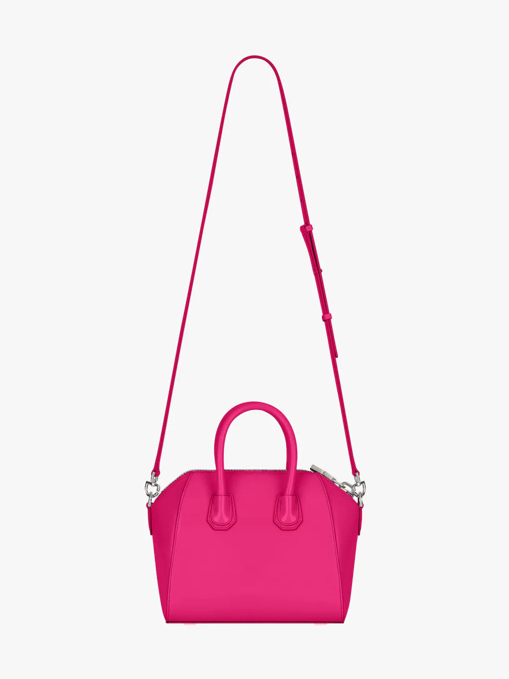 Mini Antigona bag in grained leather Neon pink