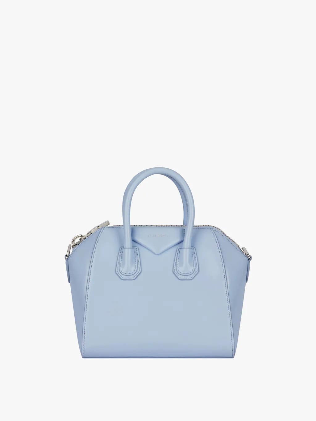 Mini Antigona bag in Box leather Baby blue