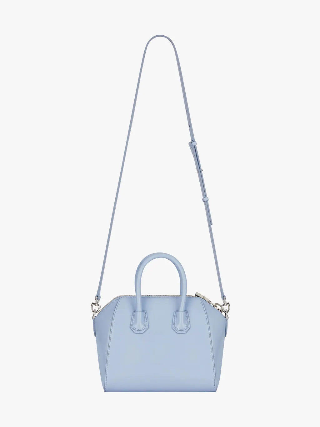 Mini Antigona bag in Box leather Baby blue