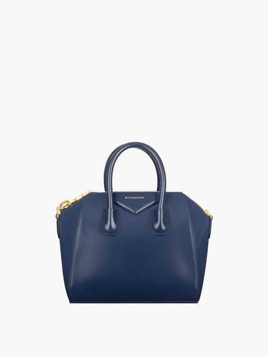 Mini Antigona bag in Box leather NAVY