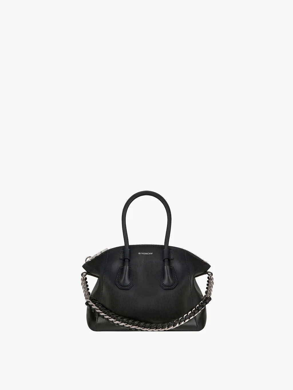 Mini Antigona Sport bag in leather with chain Black