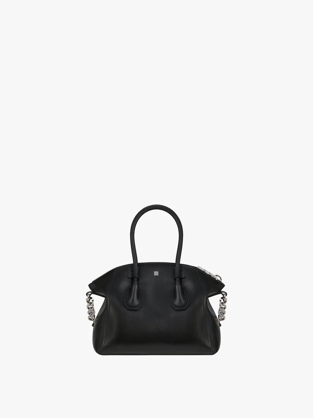 Mini Antigona Sport bag in leather with chain Black