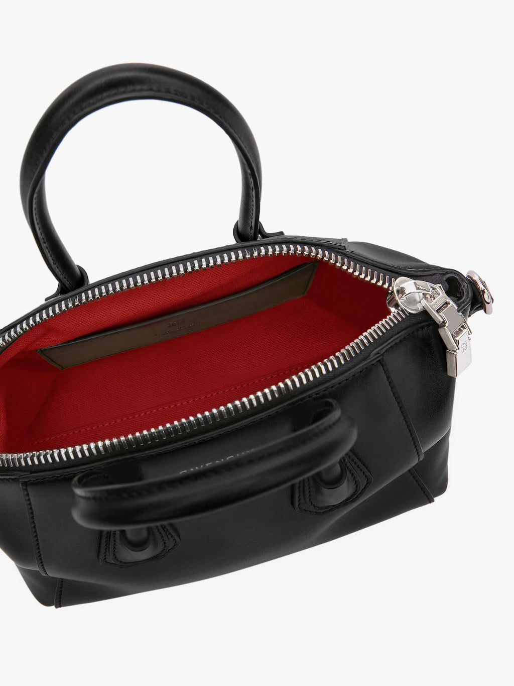 Mini Antigona Sport bag in leather with chain Black