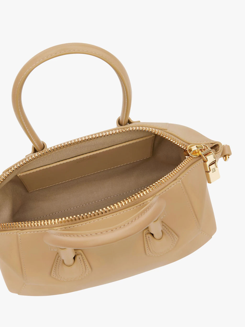 Mini Antigona Sport bag in leather with chain Beige cappuccino