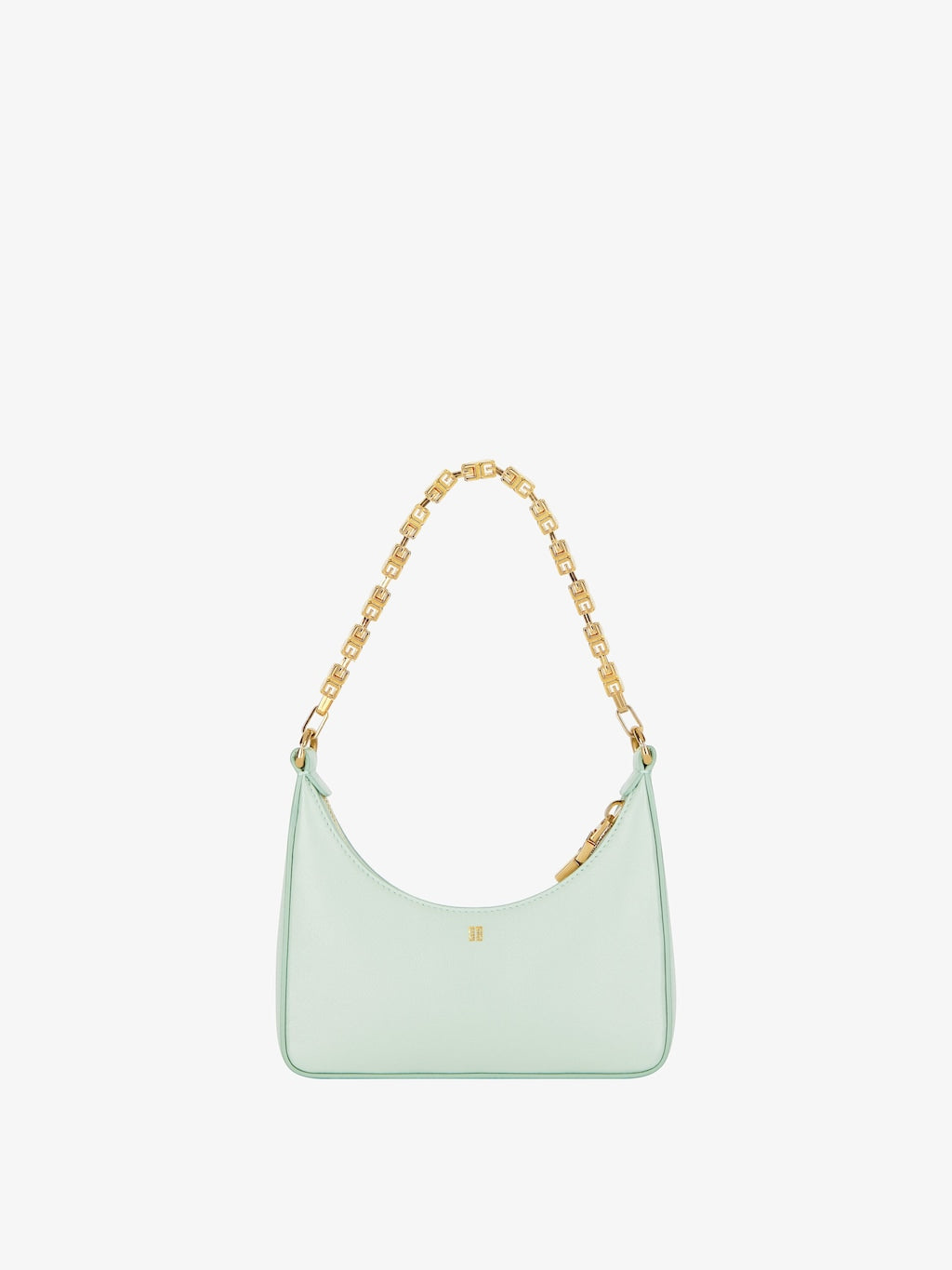 Mini Moon Cut Out bag in leather and chain Celadon