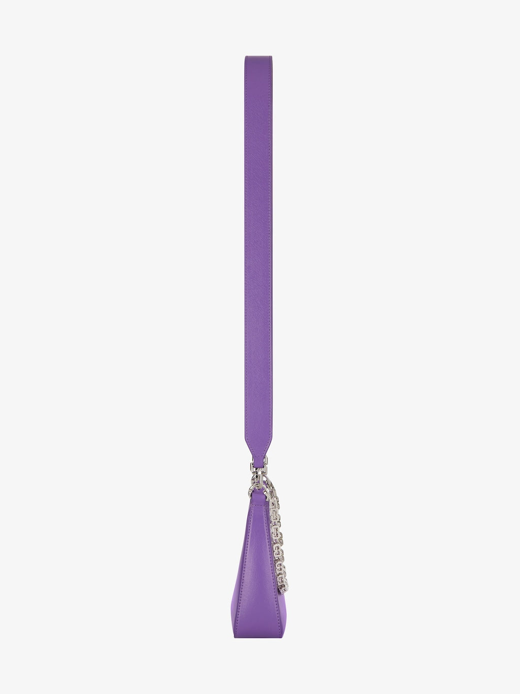 Mini Moon Cut Out bag in leather and chain ULTRAVIOLET