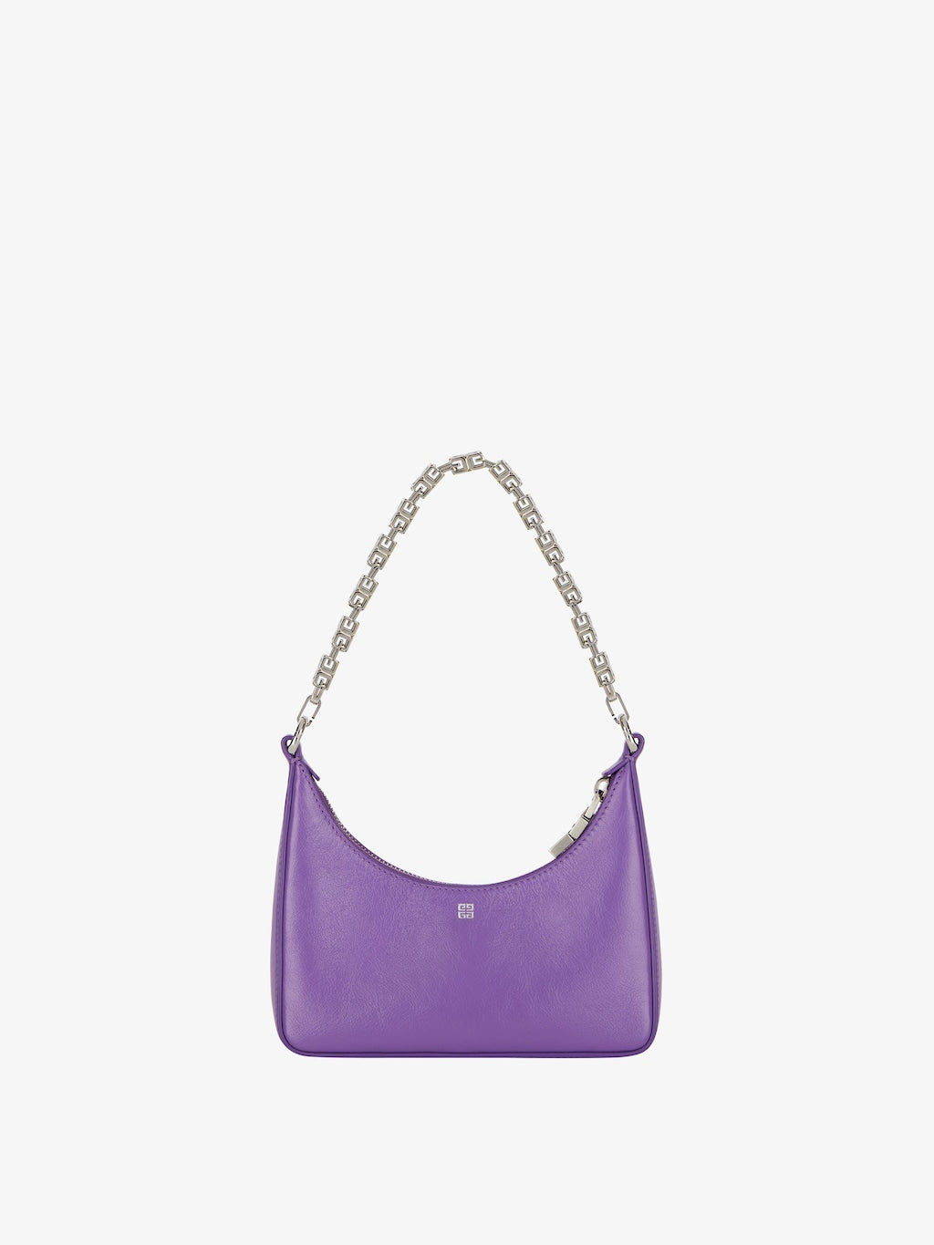 Mini Moon Cut Out bag in leather and chain ULTRAVIOLET