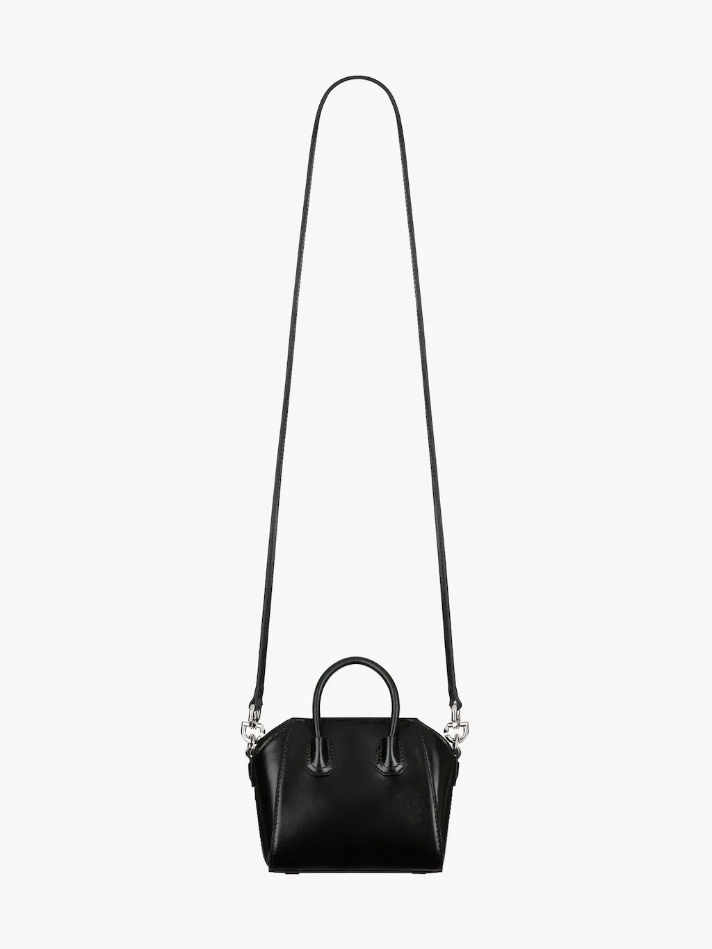 Micro Antigona bag in Box leather BLACK