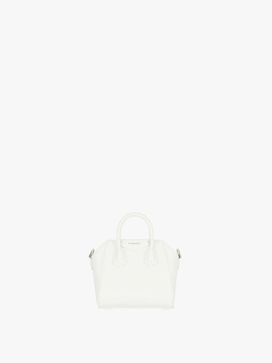 Micro Antigona bag in Box leather IVORY