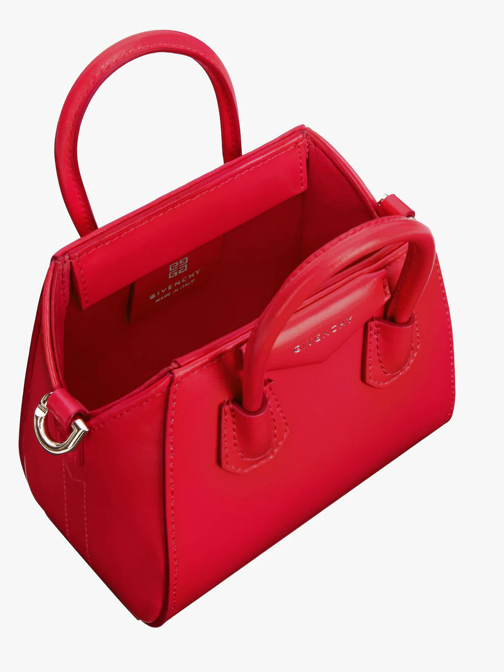 Micro Antigona bag in Box leather RED