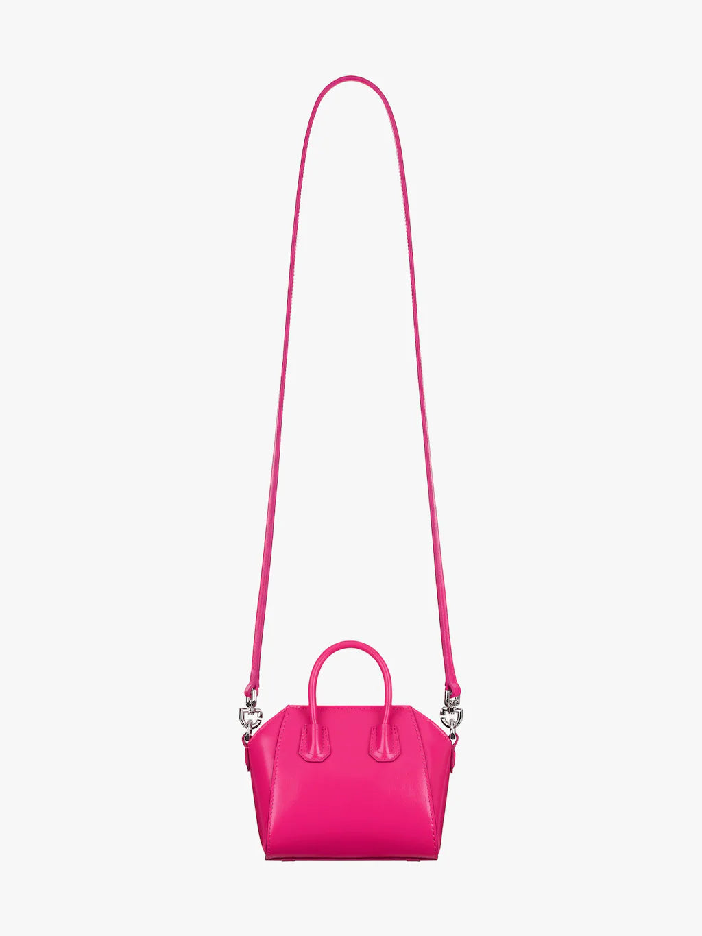 Micro Antigona bag in Box leather NEON PINK