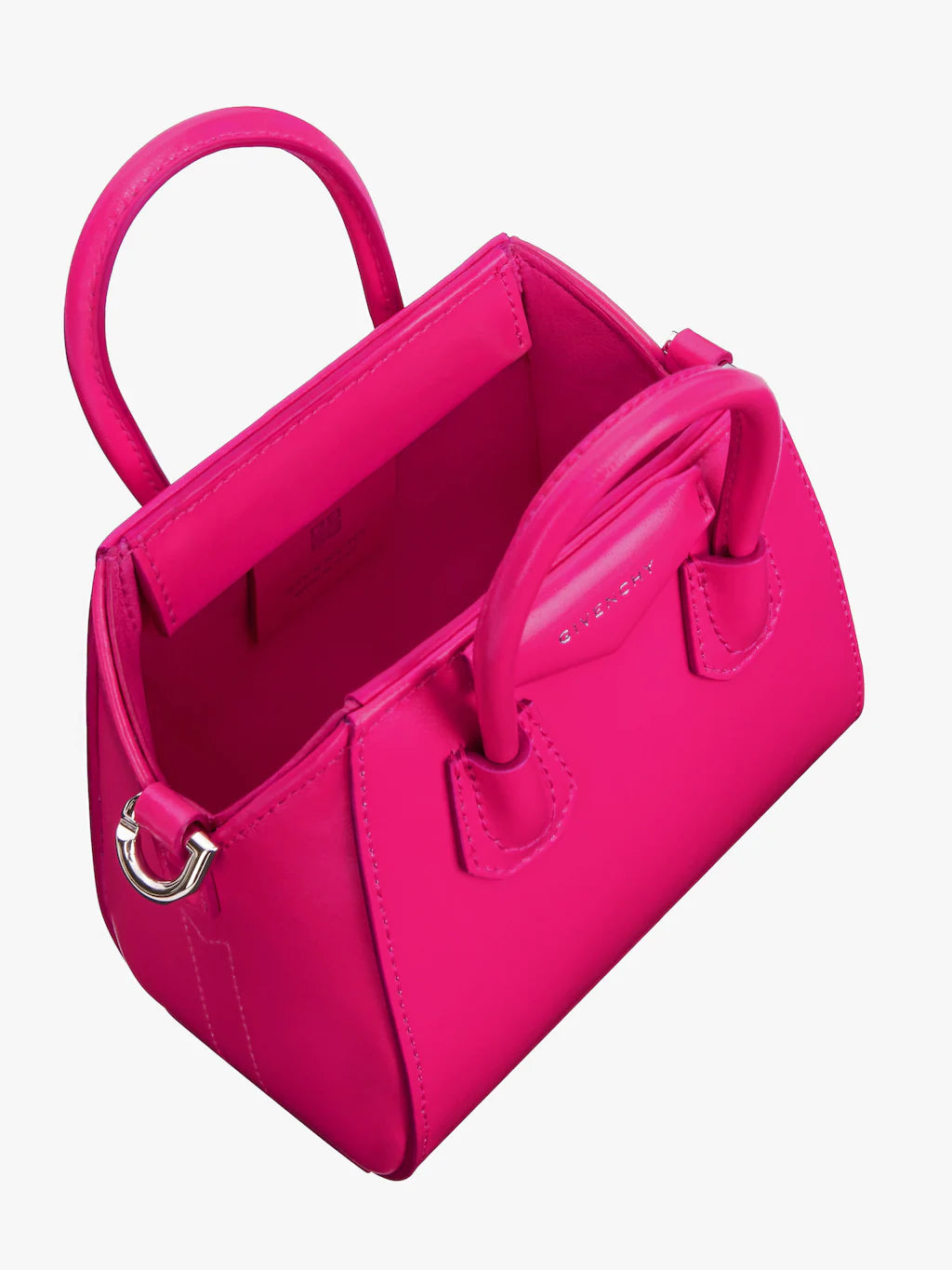 Micro Antigona bag in Box leather NEON PINK