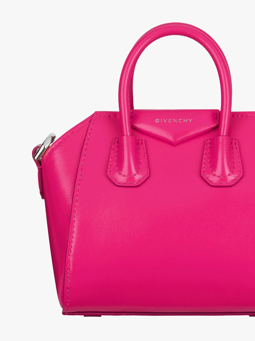 Micro Antigona bag in Box leather NEON PINK