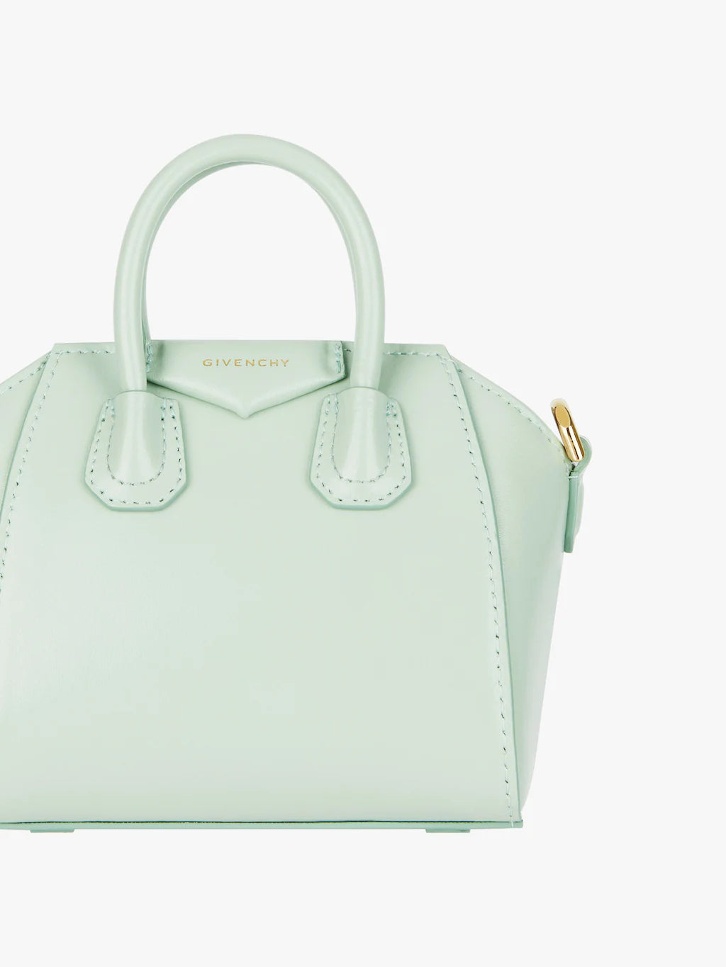 Micro Antigona bag in Box leather Celadon