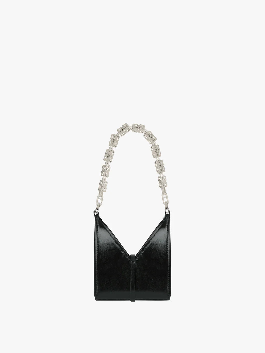 Micro Cut Out bag in Box leather with chain BLACK