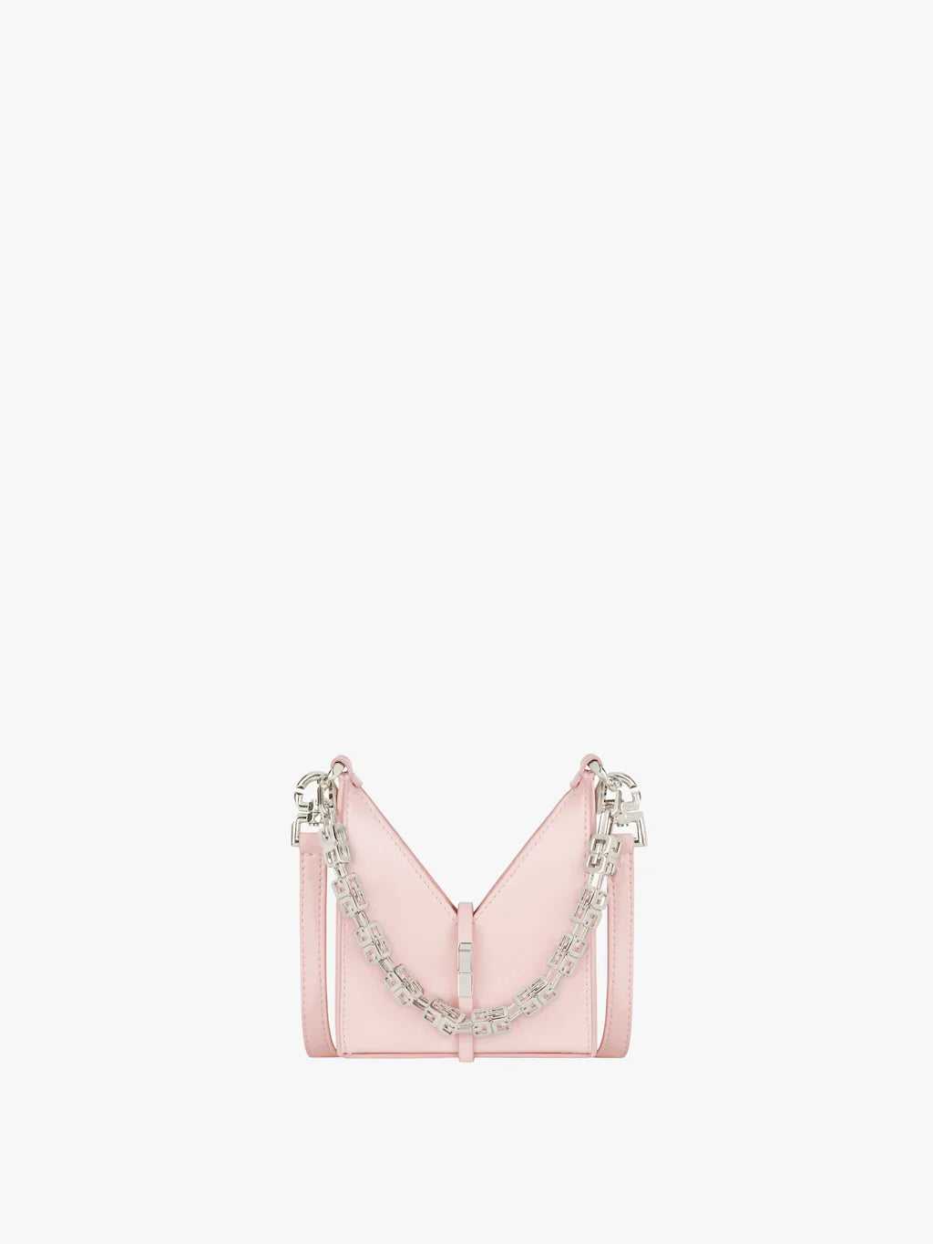 Micro Cut Out bag in Box leather with chain LIGHT PINK