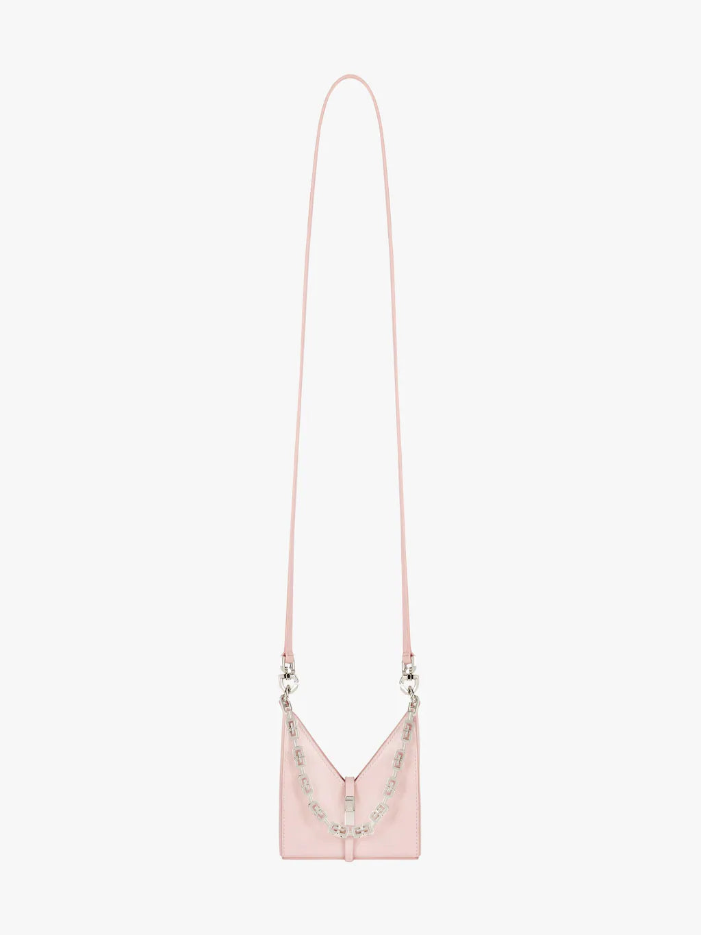 Micro Cut Out bag in Box leather with chain LIGHT PINK