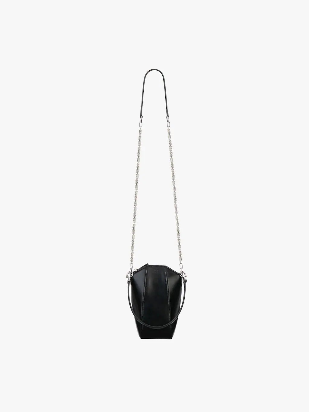 Mini Antigona vertical bag in box leather Black