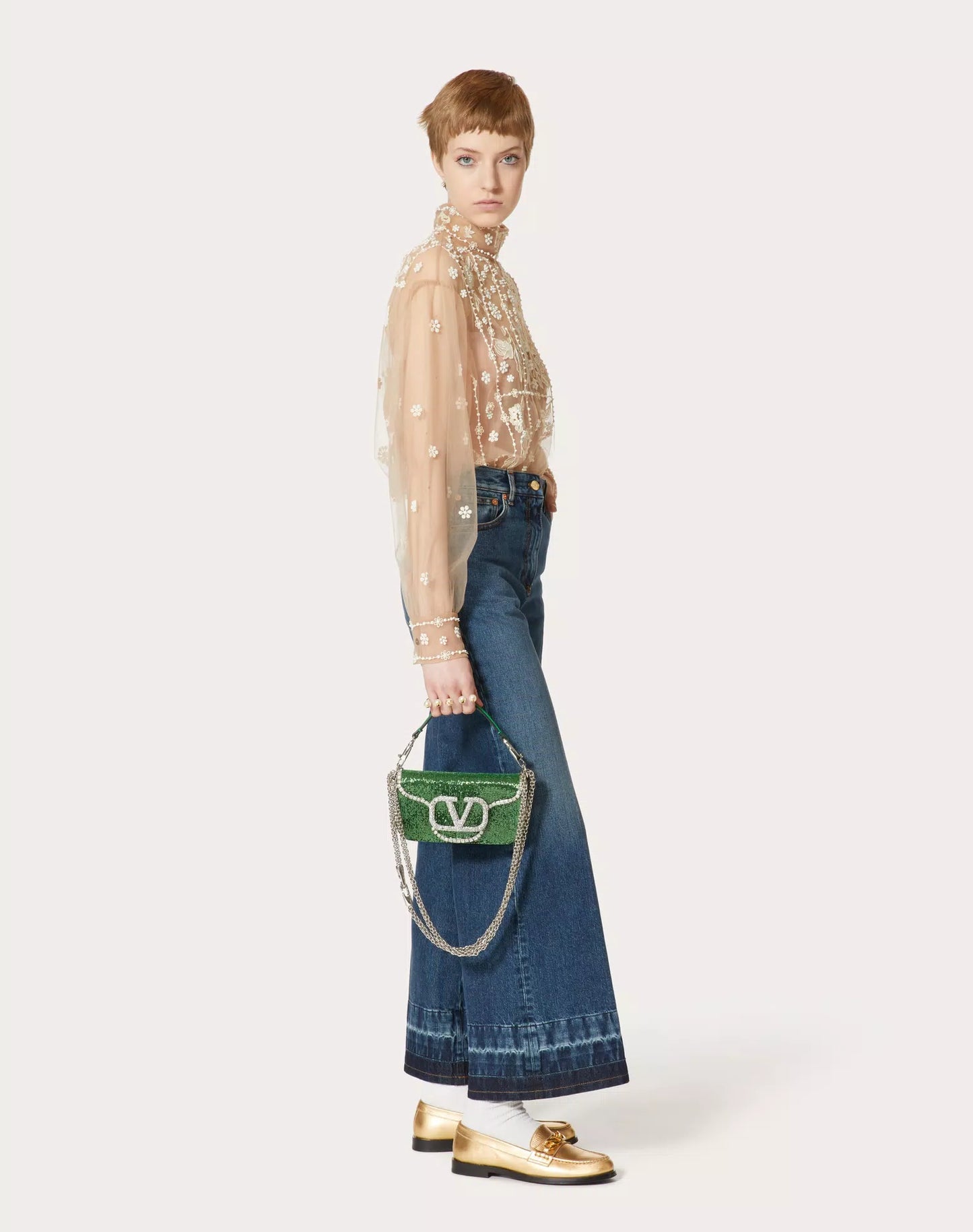 LOCÒ EMBROIDERED SMALL SHOULDER BAG