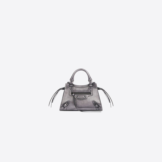 WOMEN'S NEO CLASSIC MINI HANDBAG METALLIZED IN SILVER