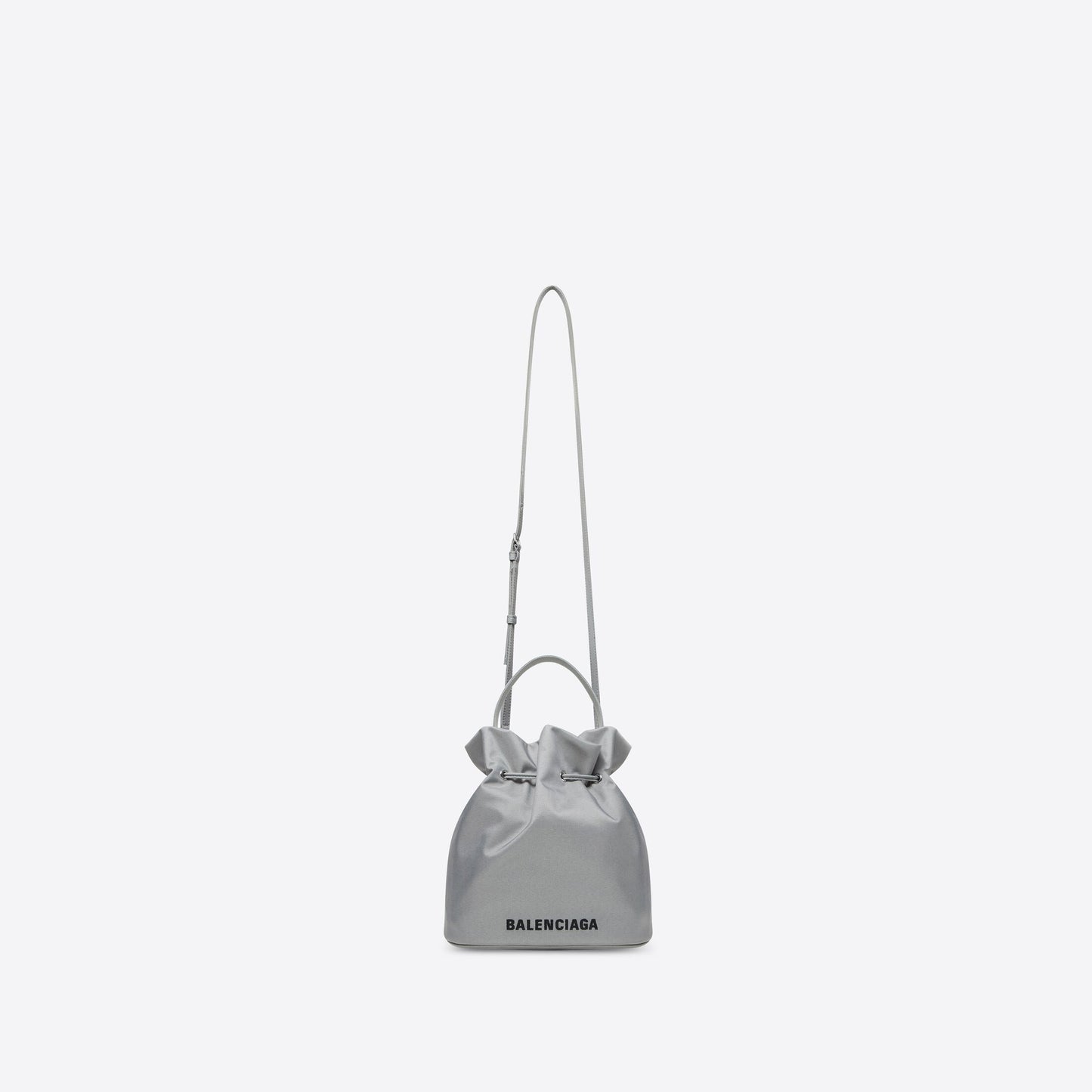 WOMEN'S WHEEL SMALL DRAWSTRING BUCKET BAG IN GREY