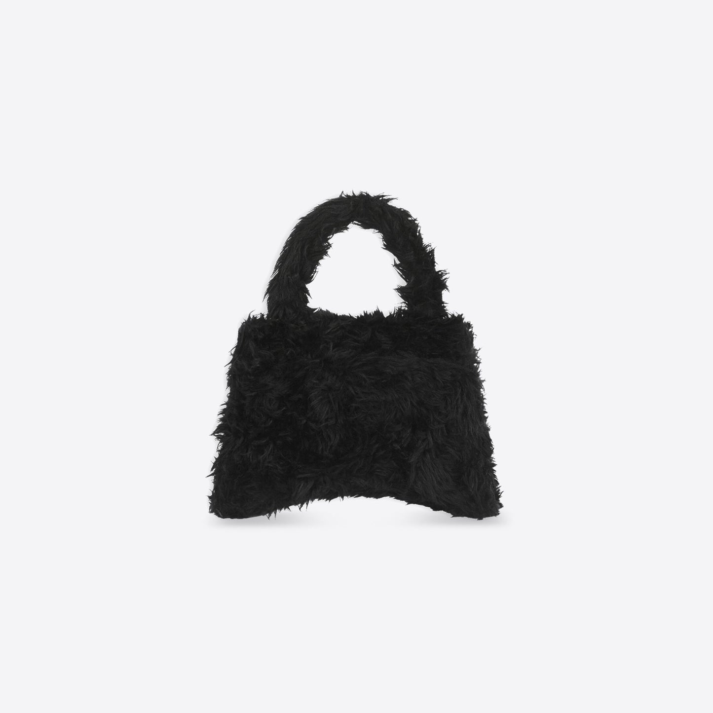 WOMEN'S FLUFFY HOURGLASS HANDBAG IN BLACK