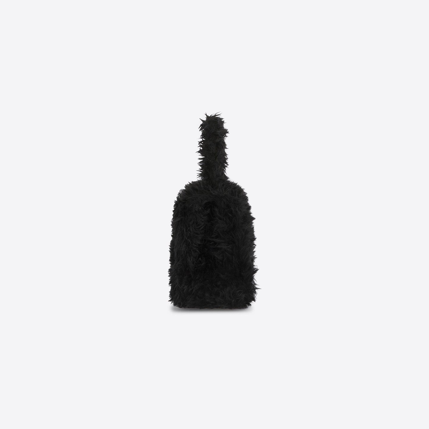 WOMEN'S FLUFFY HOURGLASS HANDBAG IN BLACK