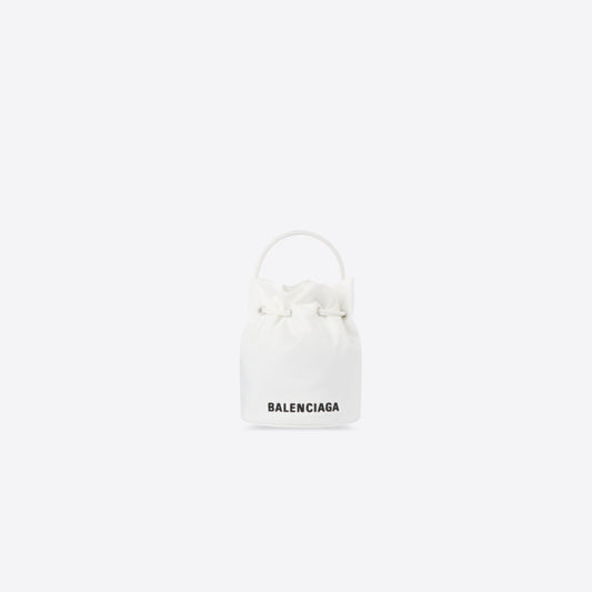 WOMEN'S WHEEL XS DRAWSTRING BUCKET BAG IN WHITE