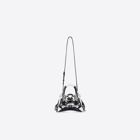 WOMEN'S SNEAKERHEAD SMALL HANDBAG IN BLACK/WHITE