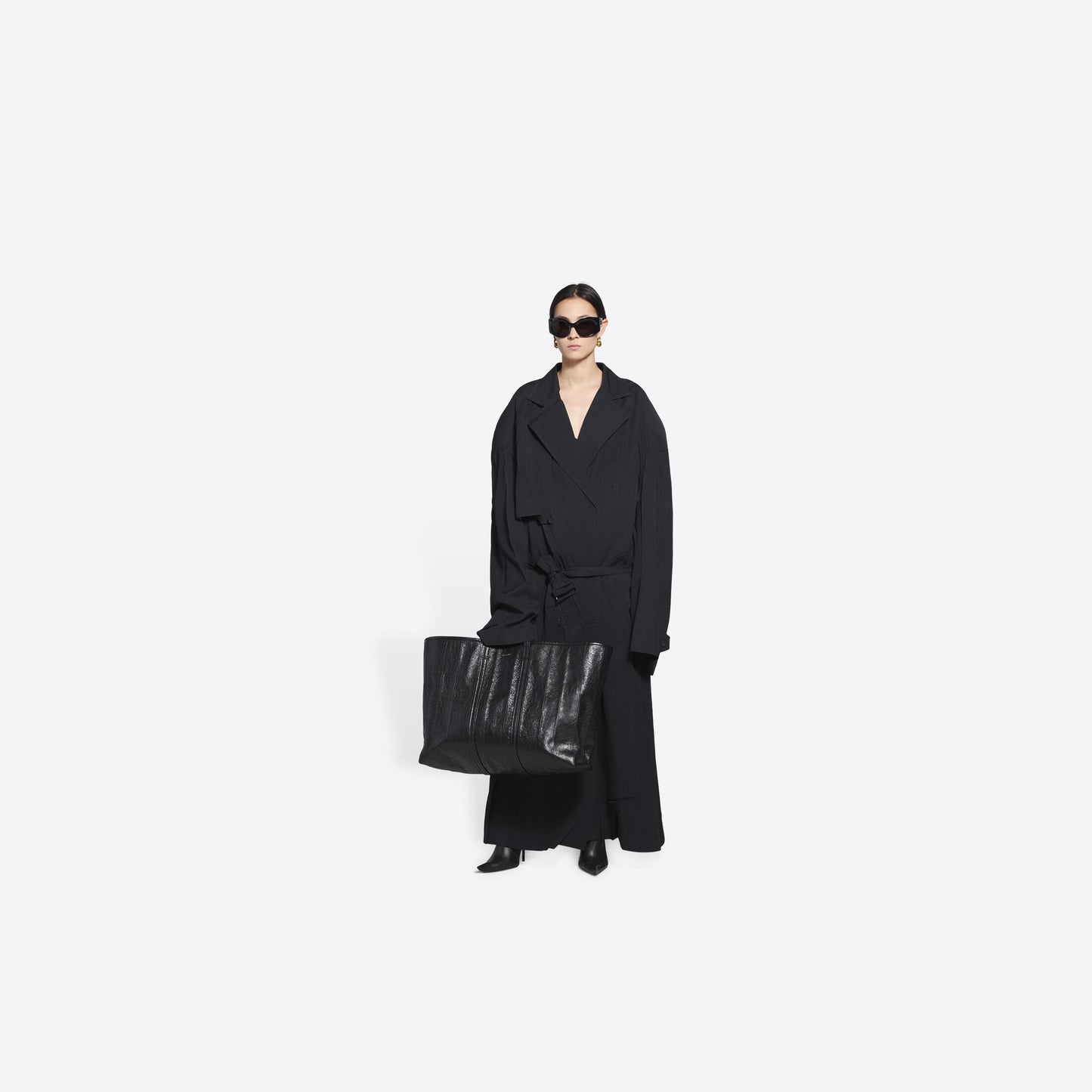 BARBES LARGE EAST-WEST SHOPPER BAG IN BLACK