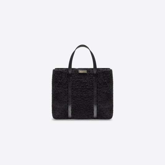 WOMEN'S BARBES MEDIUM EAST-WEST SHOPPER BAG IN SHEARLING IN BLACK