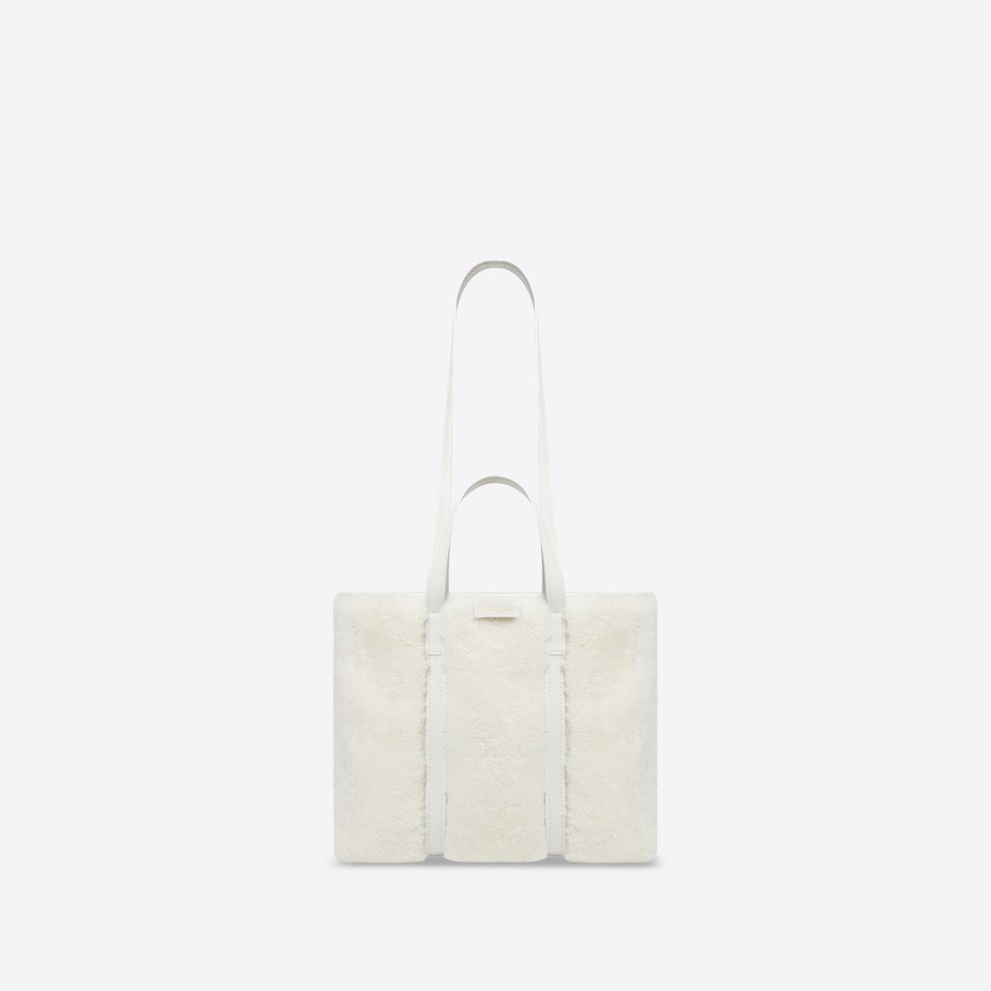 WOMEN'S BARBES MEDIUM EAST-WEST SHOPPER BAG IN SHEARLING IN WHITE