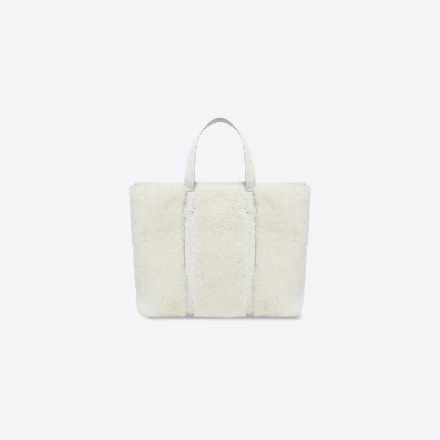 WOMEN'S BARBES MEDIUM EAST-WEST SHOPPER BAG IN SHEARLING IN WHITE