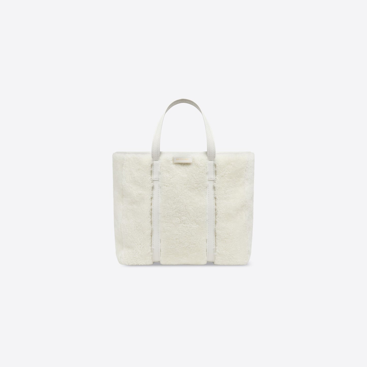 WOMEN'S BARBES MEDIUM EAST-WEST SHOPPER BAG IN SHEARLING IN WHITE