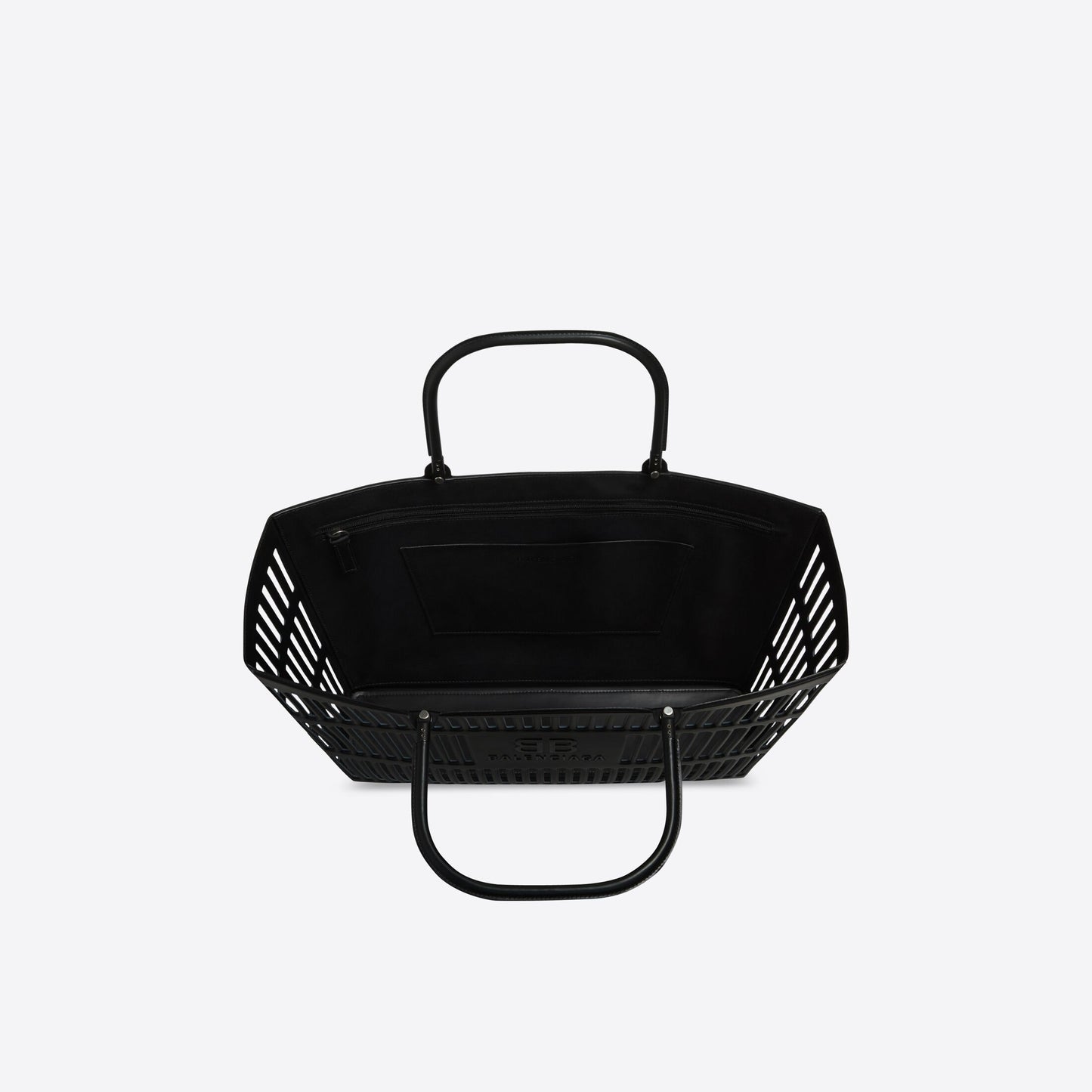 MAG LARGE BASKET BAG IN THERMOFORMED SMOOTH CALFSKIN IN BLACK