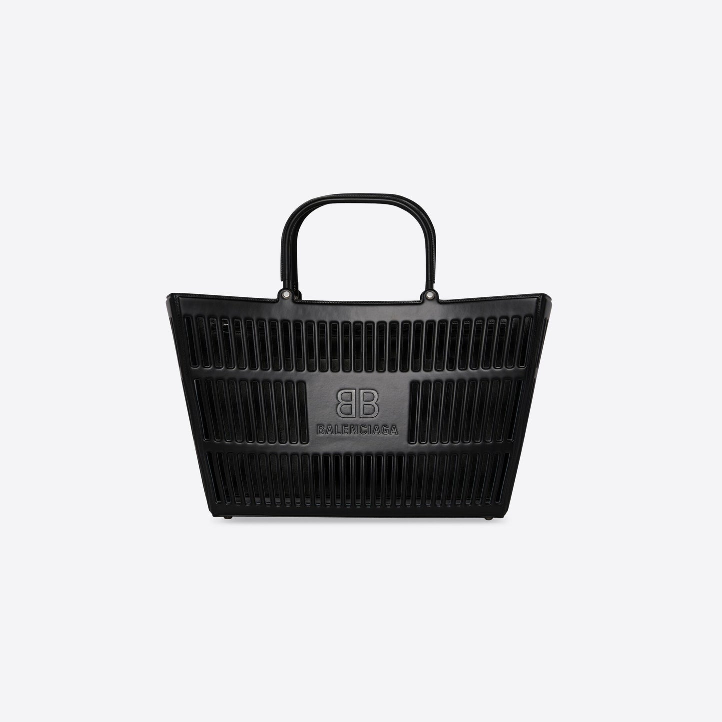 MAG LARGE BASKET BAG IN THERMOFORMED SMOOTH CALFSKIN IN BLACK