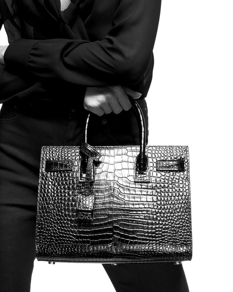 CLASSIC SAC DE JOUR BABY IN CROCODILE-EMBOSSED SHINY LEATHER