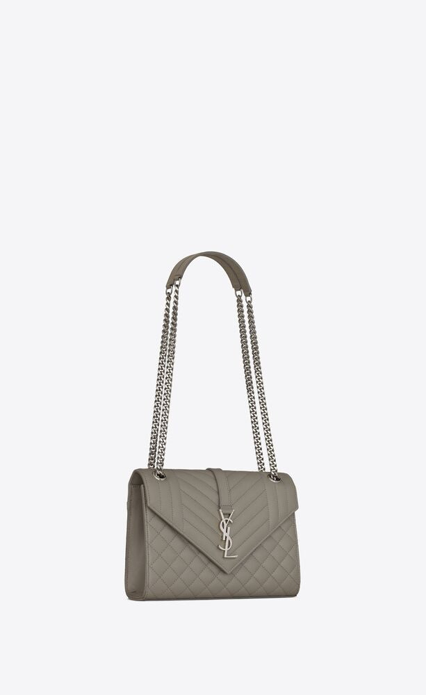 ENVELOPE MEDIUM BAG IN MIX MATELASSÉ GRAIN DE POUDRE EMBOSSED LEATHER