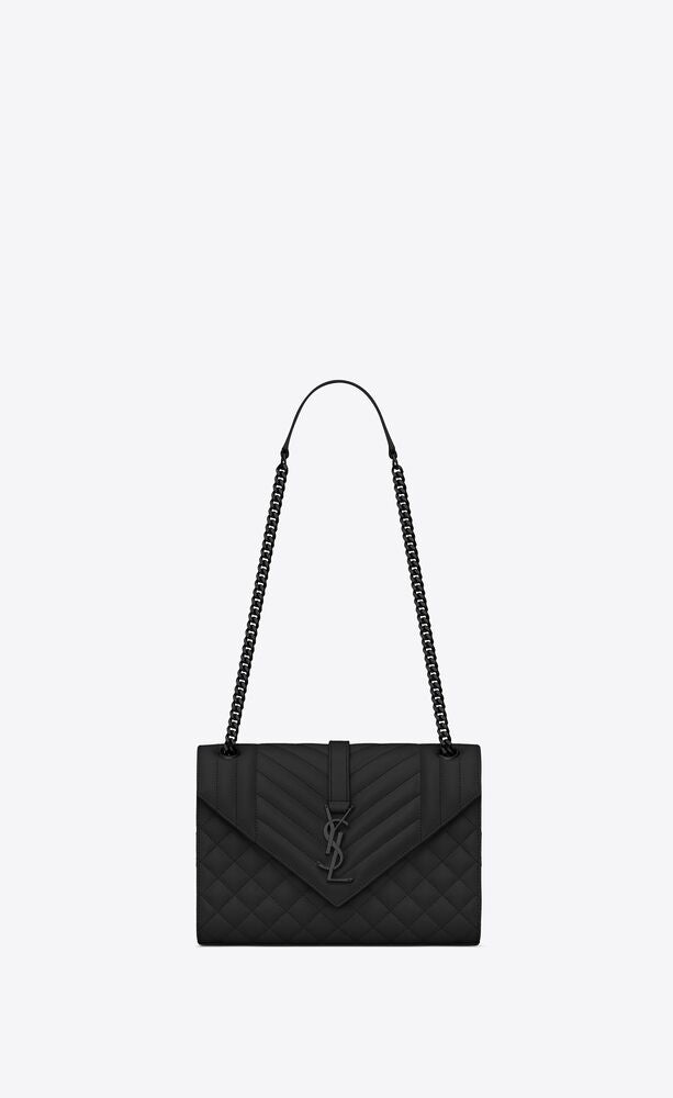 ENVELOPE MEDIUM BAG IN MIX MATELASSÉ GRAIN DE POUDRE EMBOSSED LEATHER