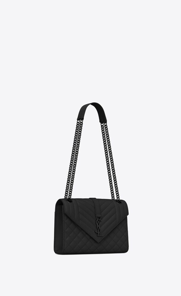 ENVELOPE MEDIUM BAG IN MIX MATELASSÉ GRAIN DE POUDRE EMBOSSED LEATHER