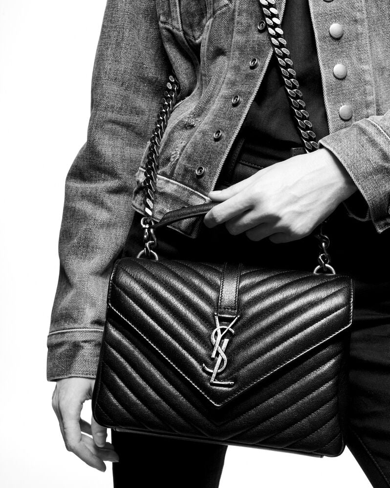 COLLEGE MEDIUM CHAIN BAG IN QUILTED LEATHER