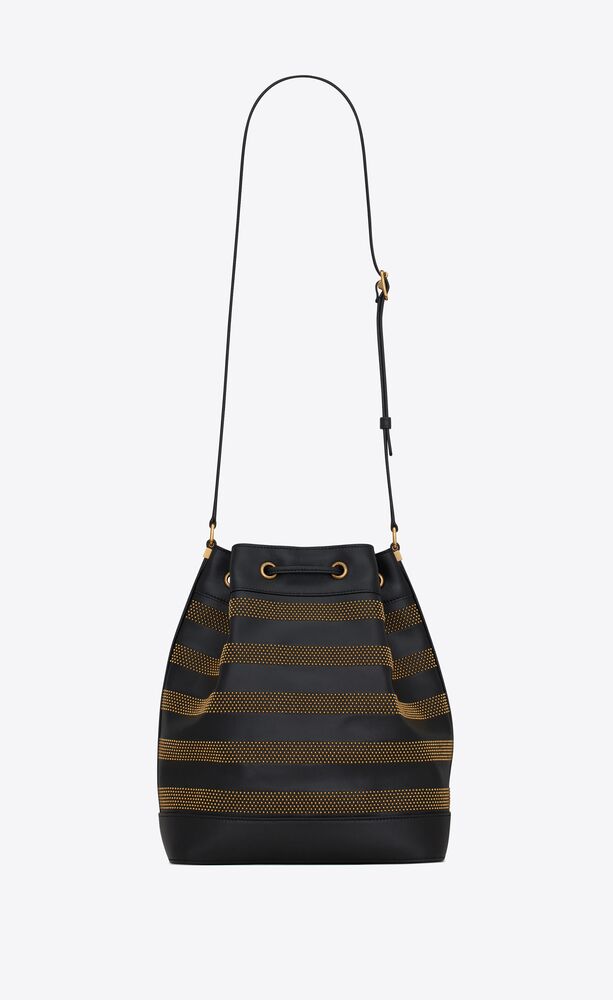 BUCKET BAG IN STUDDED SMOOTH LEATHER