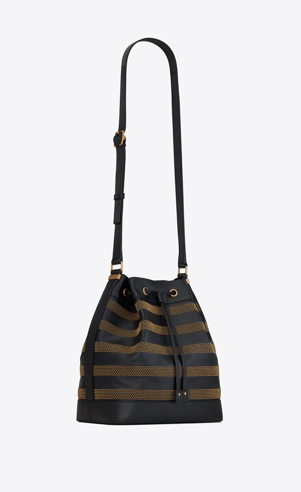 BUCKET BAG IN STUDDED SMOOTH LEATHER