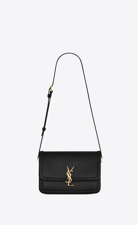 BLACK SOLFERINO MEDIUM SATCHEL IN BOX SAINT LAURENT LEATHER