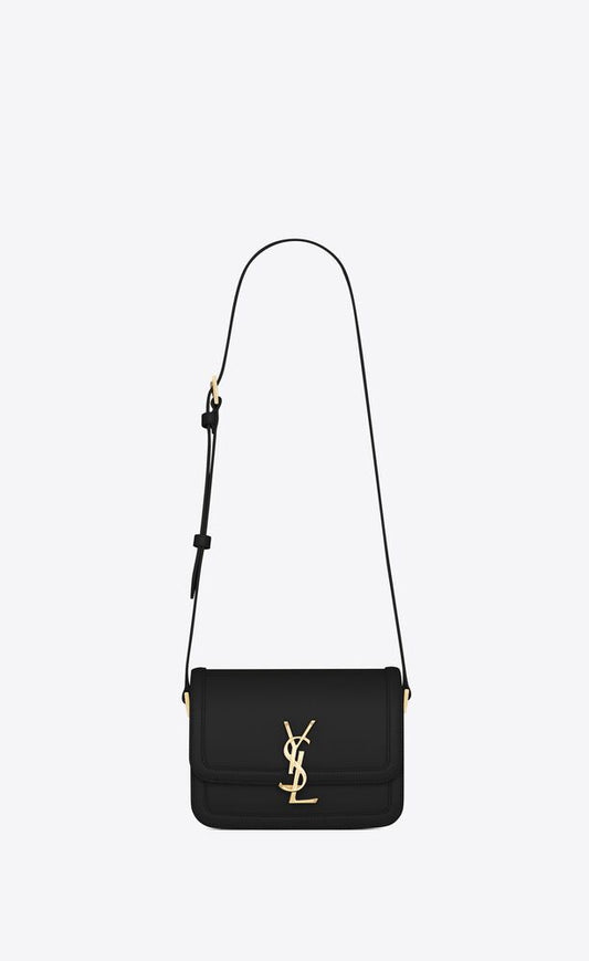 BLACK SOLFERINO SMALL SATCHEL IN BOX SAINT LAURENT LEATHER