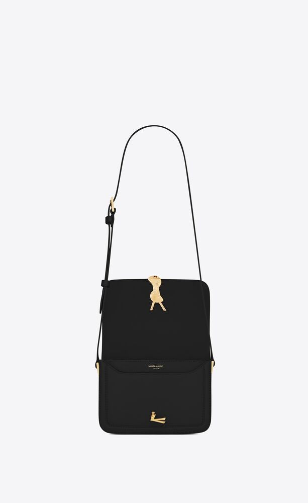 BLACK SOLFERINO SMALL SATCHEL IN BOX SAINT LAURENT LEATHER